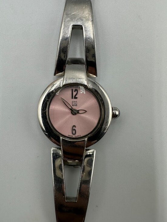ESQ Watch Women Silver Tone Pink Dial 22MM Round Swiss New Battery 7.25 Inch main image 5